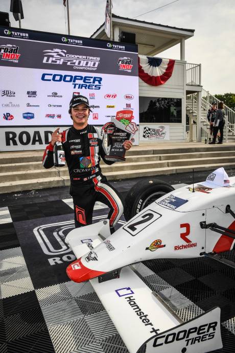 Thomas Nepveu wins his first race in the Cooper Tires USF2000 Championship at Road America